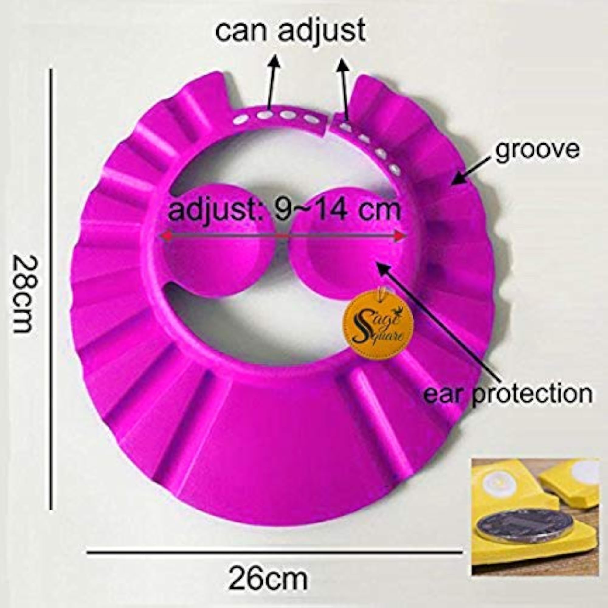 Adjustable Baby Shower Cap with Ear Protector, Pack of 2